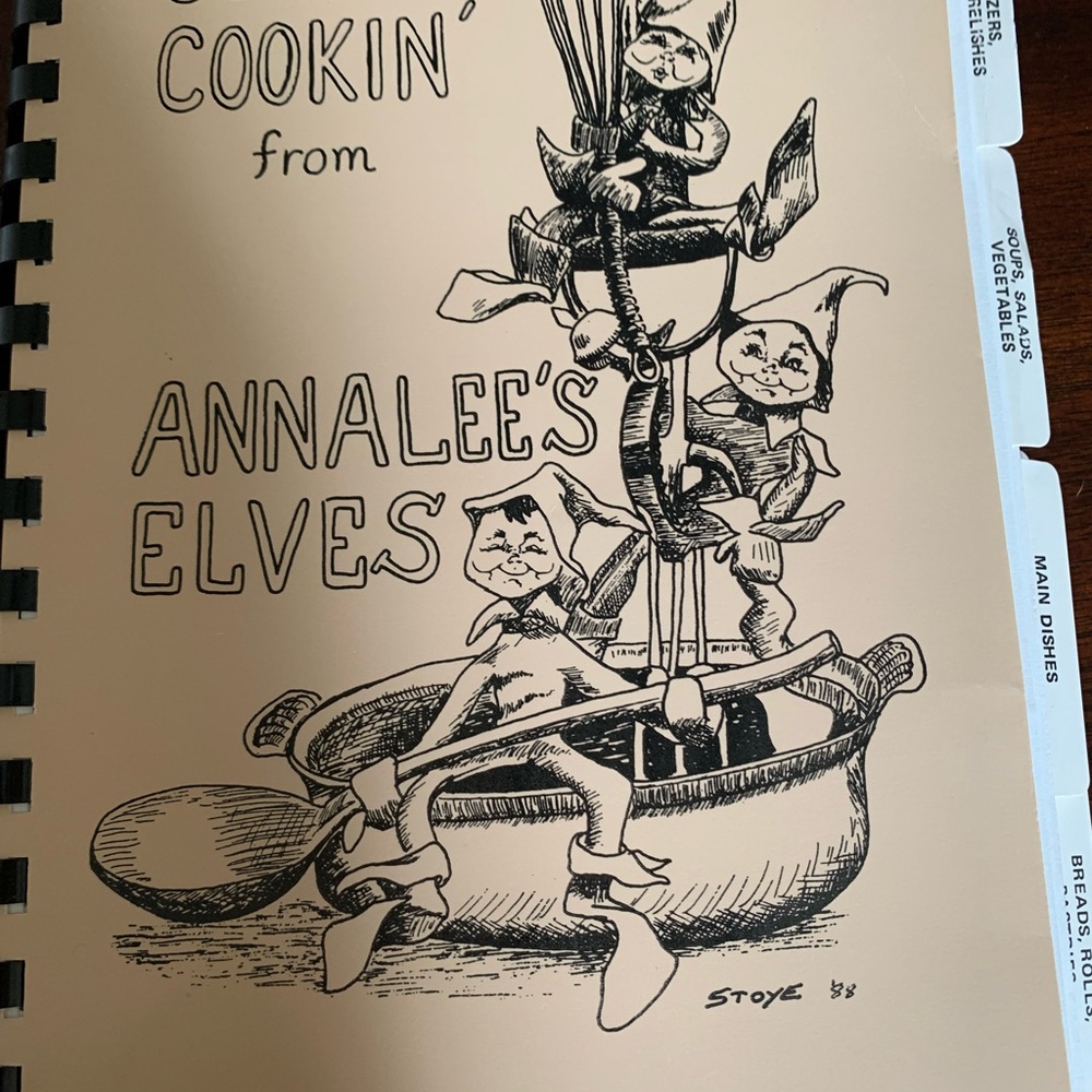 Vtg 1980’s Country Cookin' from Annalee's Elves Spiral Bound Cookbook Rare